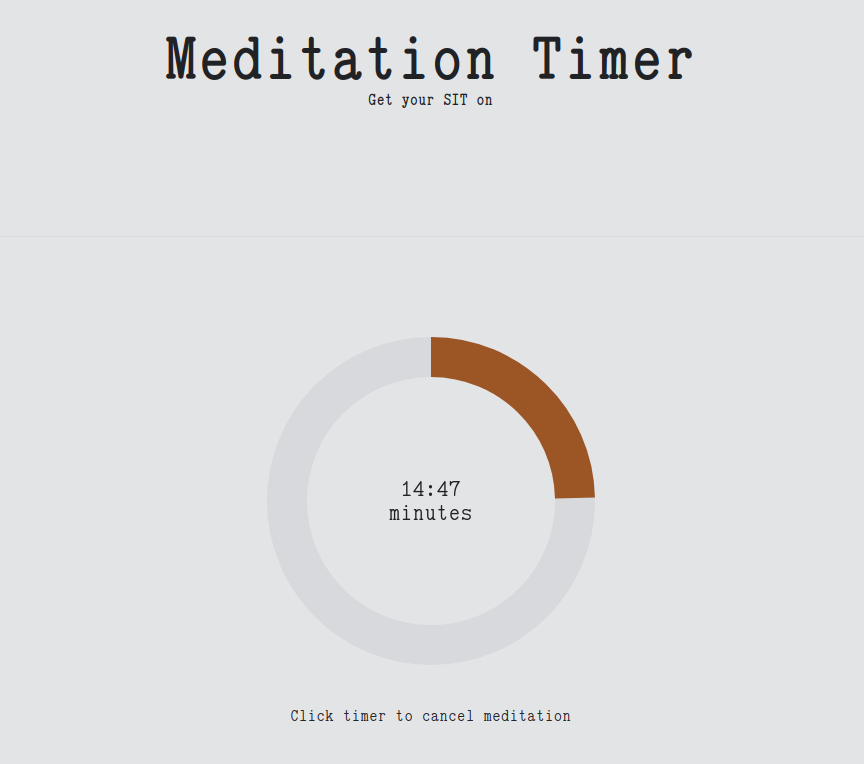 The meditation timer in action