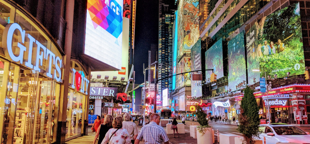 New York City's Times Square during one of the author's nightly walks